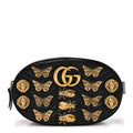 Calfskin Matelasse Animal Studs GG Marmont Belt Bag 85 34 Black
