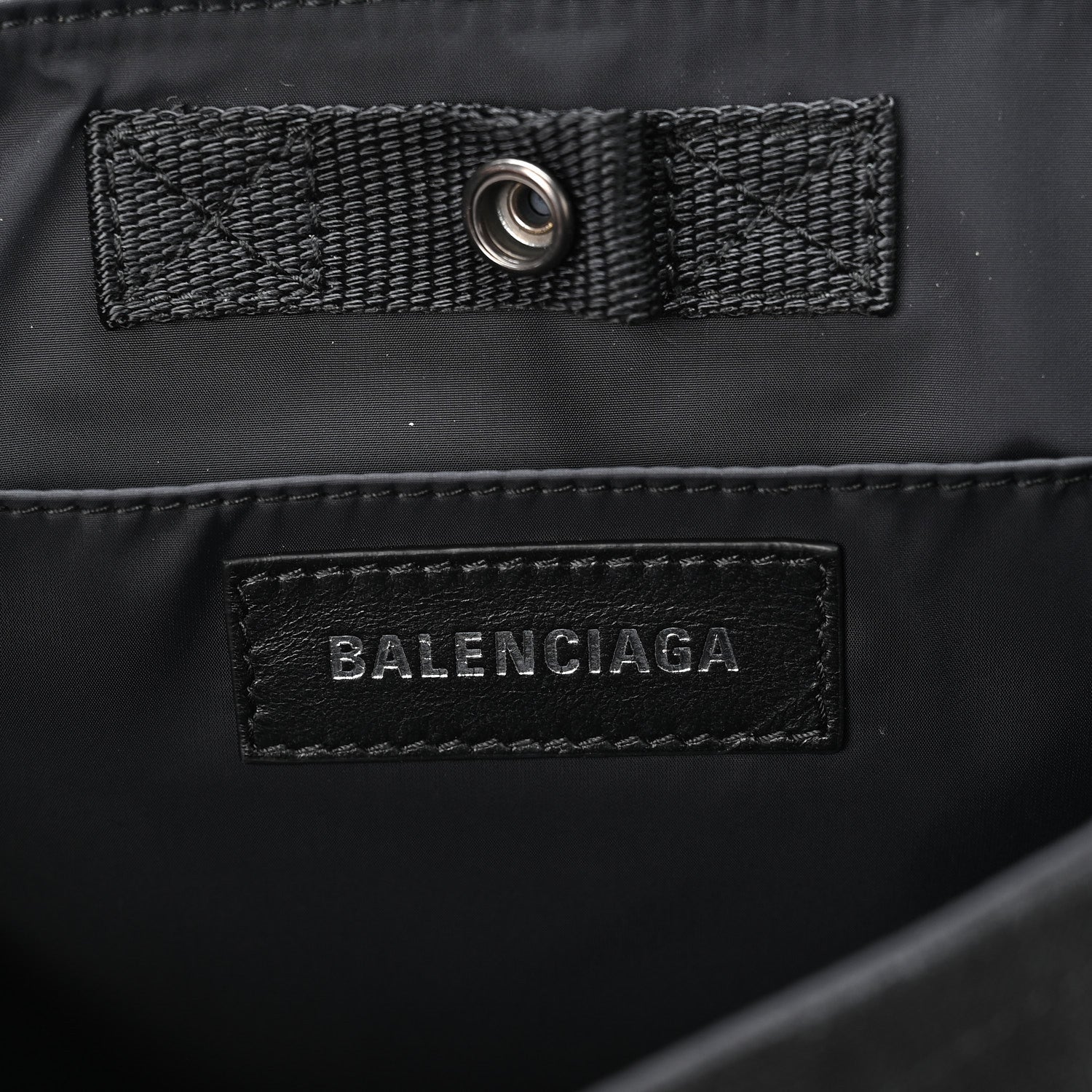 Canvas Pierced Army Messenger Bag Black