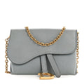 Goatskin Nano Saddle Chain Pouch Blue