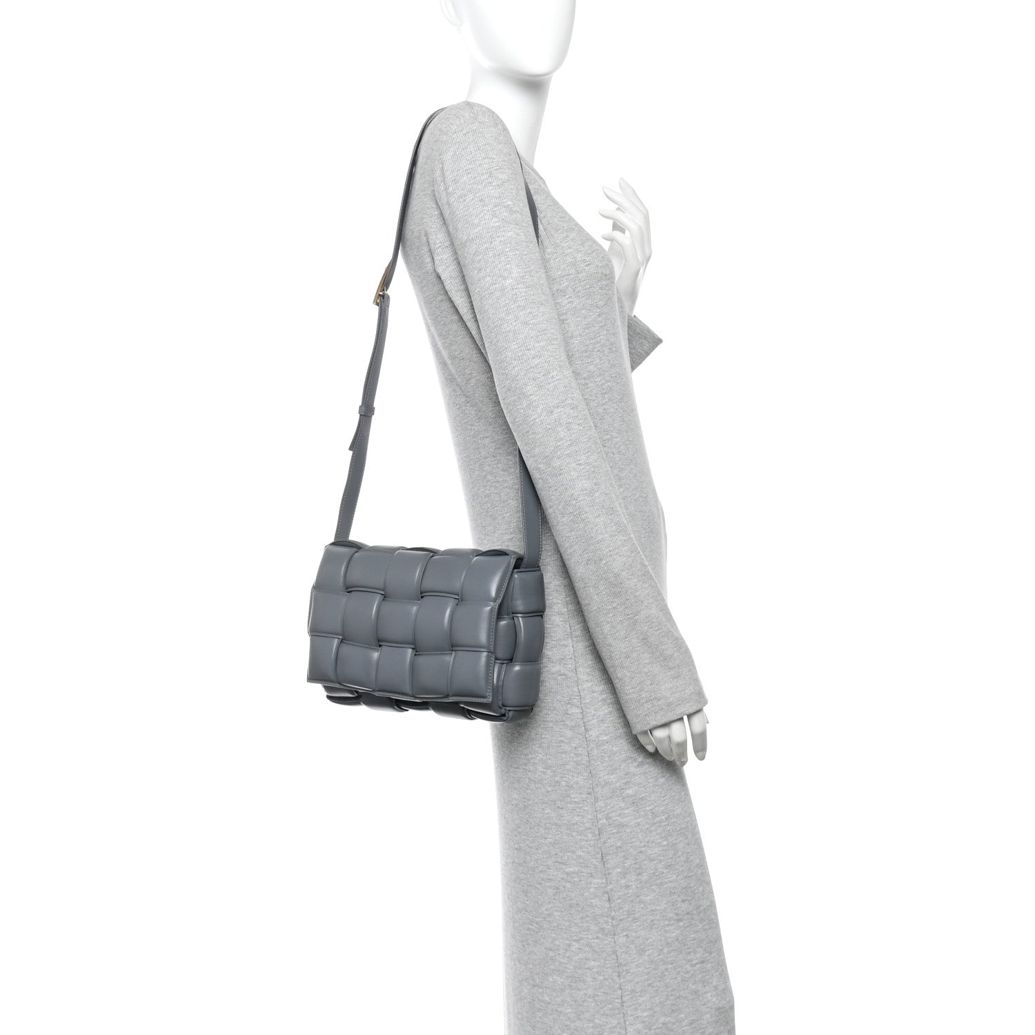 Nappa Maxi Intreccio Padded Cassette Crossbody Bag Thunder