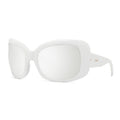 Celine Sunglasses Geometric Full Rim, White Frame and Silver Mirror Lens CL40224I25C