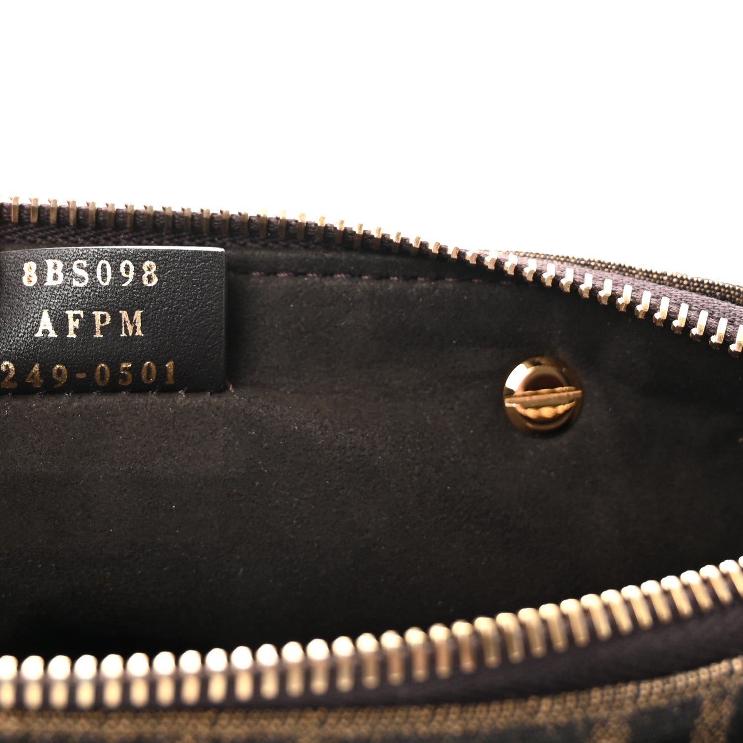 Vitello Grace Jacquard FF Mini By The Way Boston Bag Tobacco Moro Ebano
