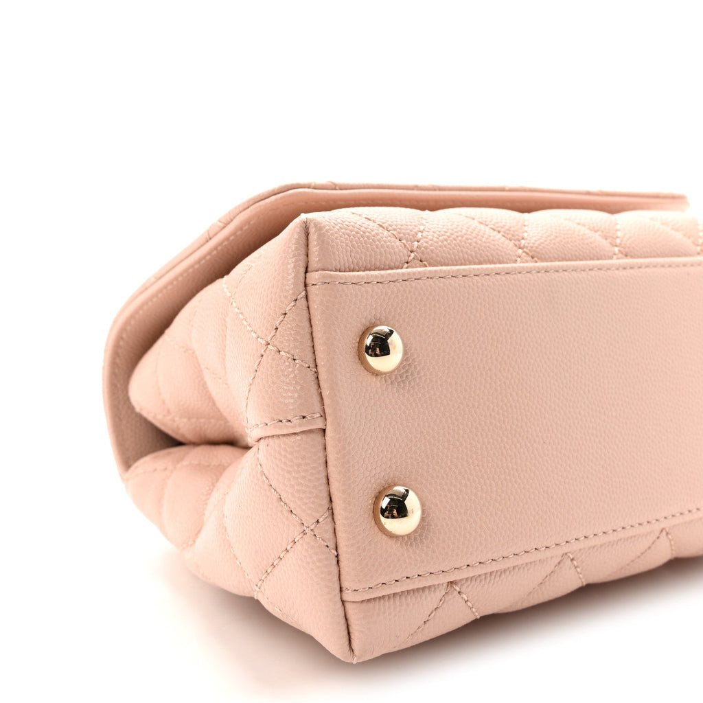 Caviar Quilted Extra Mini Coco Handle Flap Light Pink