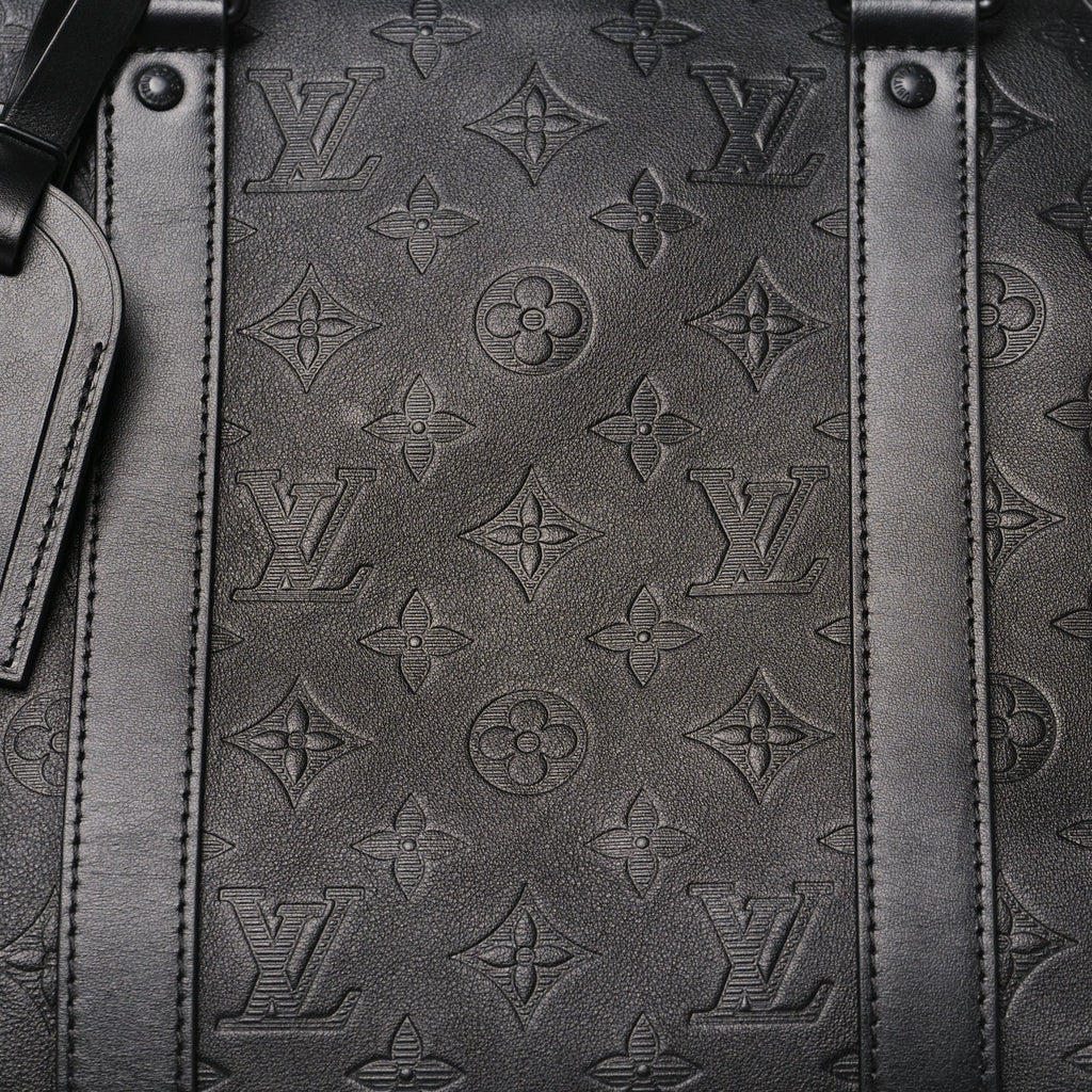 Calfskin Shadow Monogram Keepall Bandouliere 50 Black