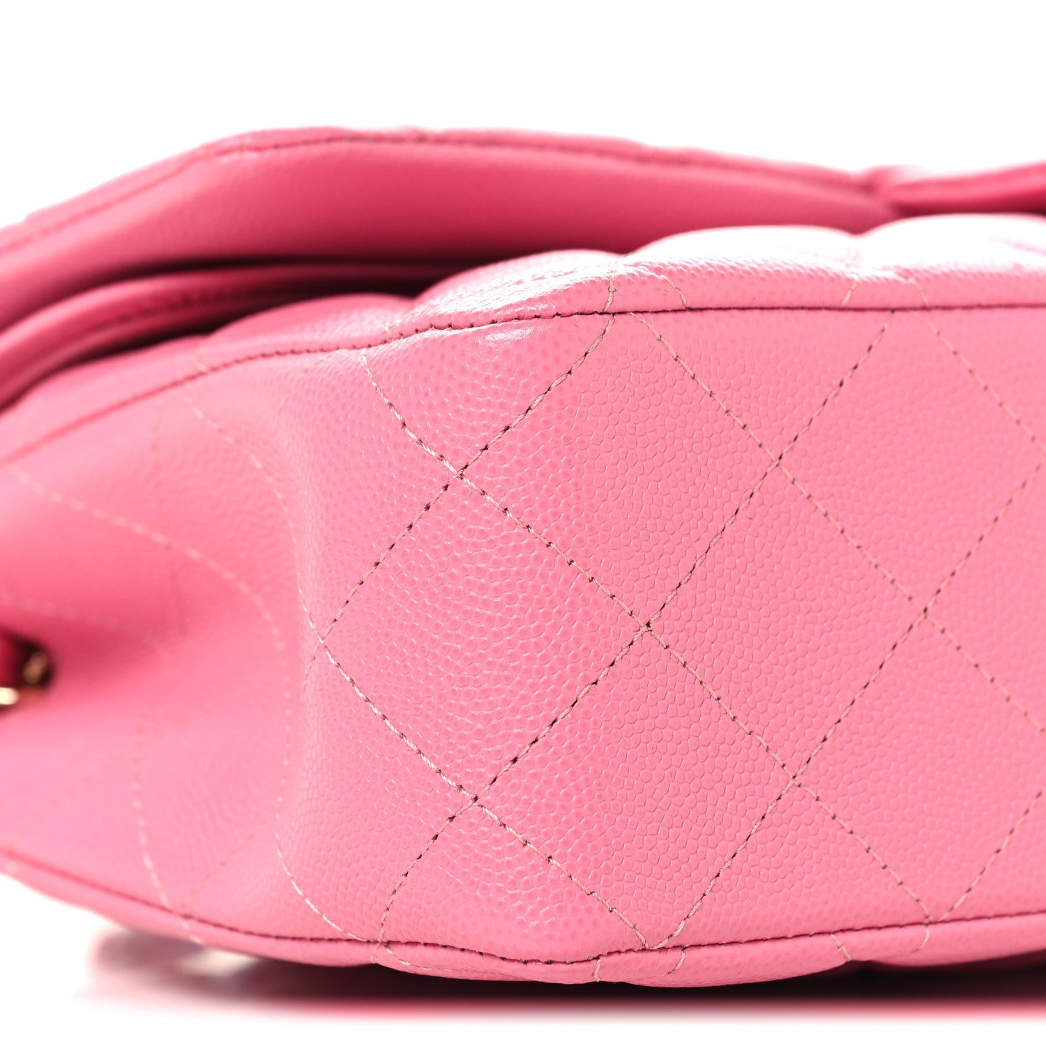Caviar Quilted Medium Double Flap Pink