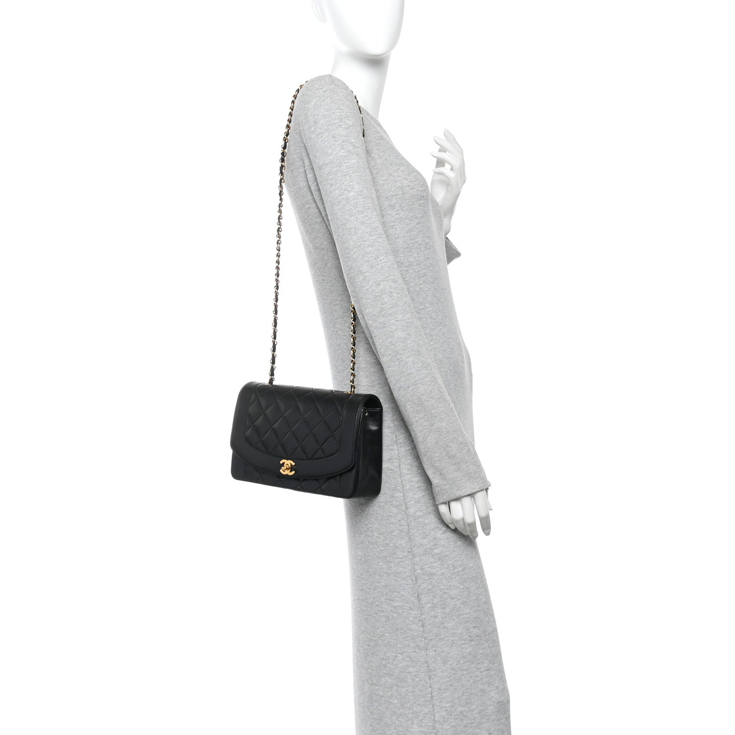 Lambskin Quilted Small Single Flap Black
