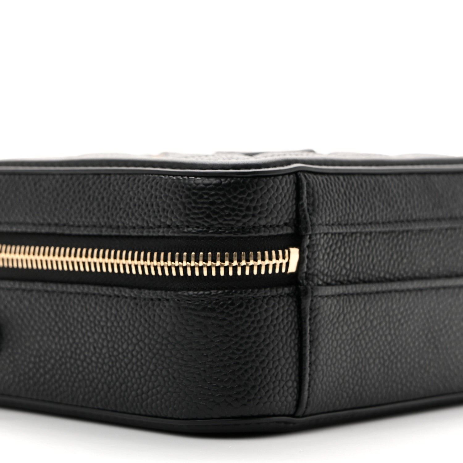 Caviar Quilted Small CC Filigree Vanity Case Black