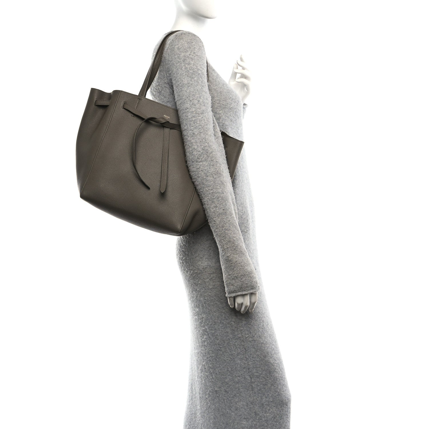 Soft Grained Calfskin Small Belt Cabas Phantom Taupe