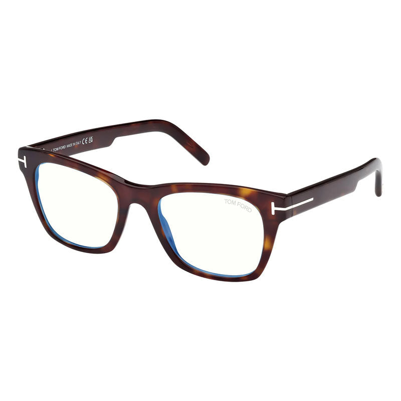 Tom Ford Eyeglasses Square Full Rim, Black Frame and Clear Blue Light Block Lens FT5886-B001