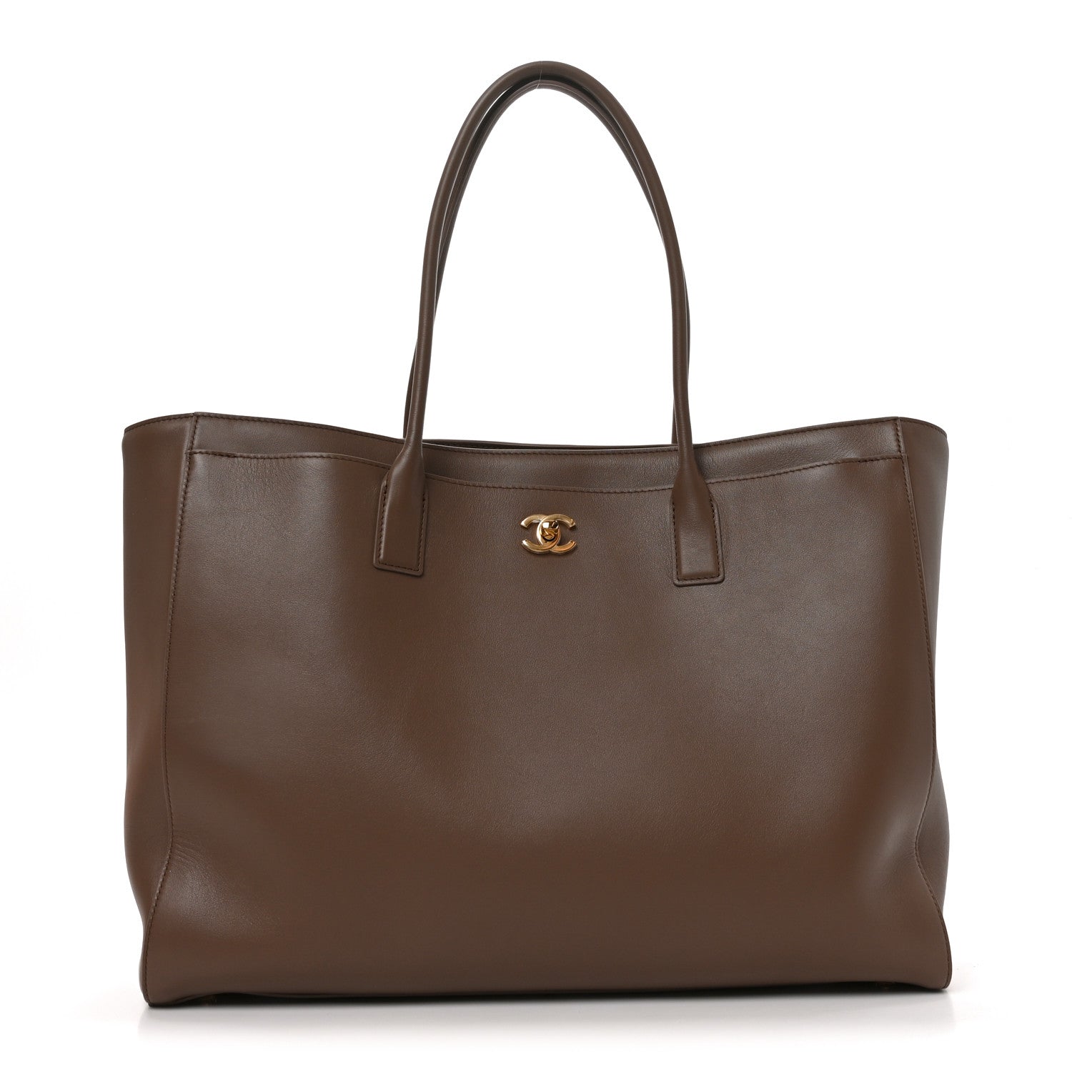 Calfskin Archetype Large Shopping Tote Light Brown