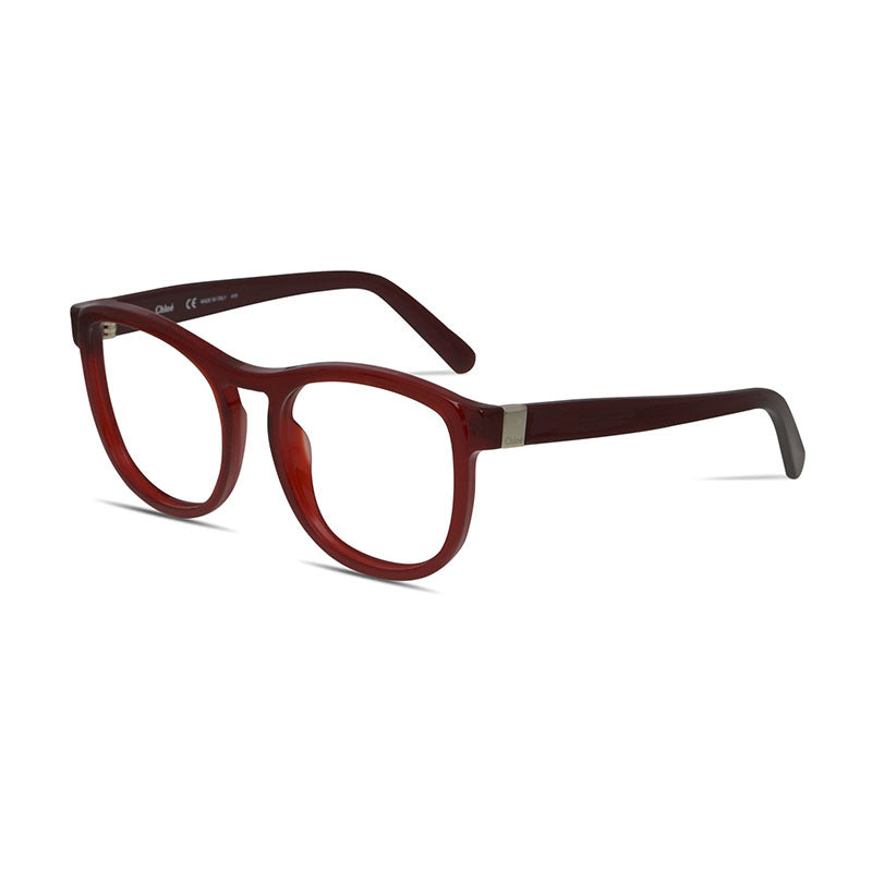 Chloe Eyeglasses Square Full Rim, Bordeaux Frame and Clear Demo Lens Lens CE2712603