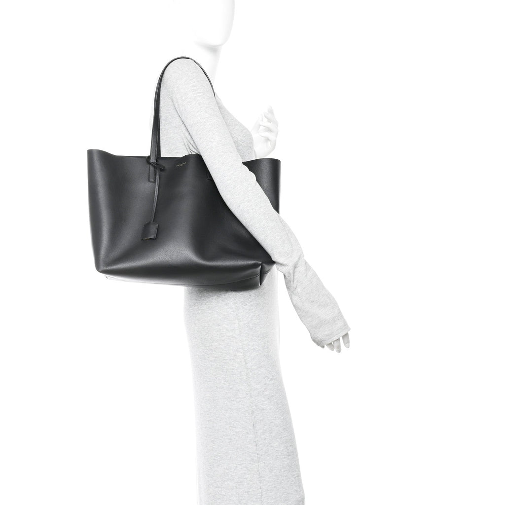 Calfskin Large Shopping Tote Black