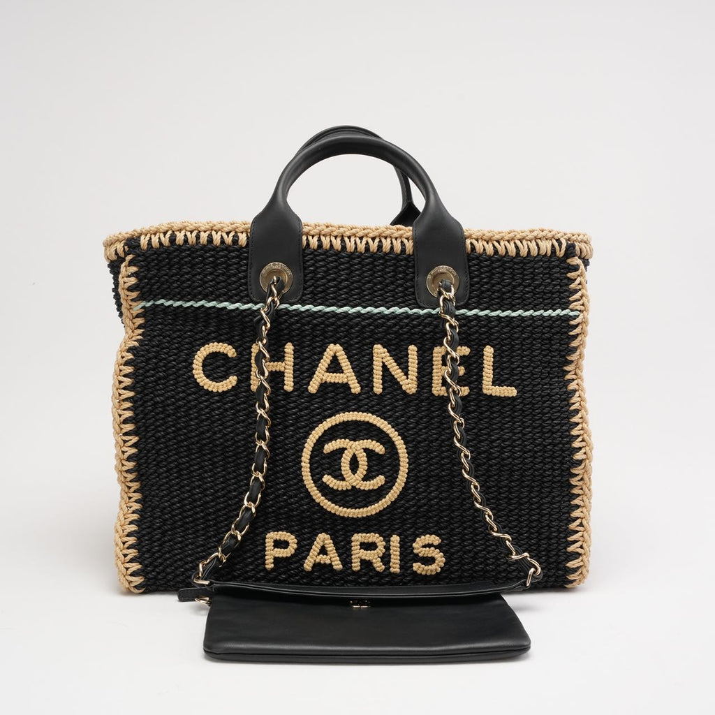 Chanel Black Cotton Crochet Small Deauville 2024