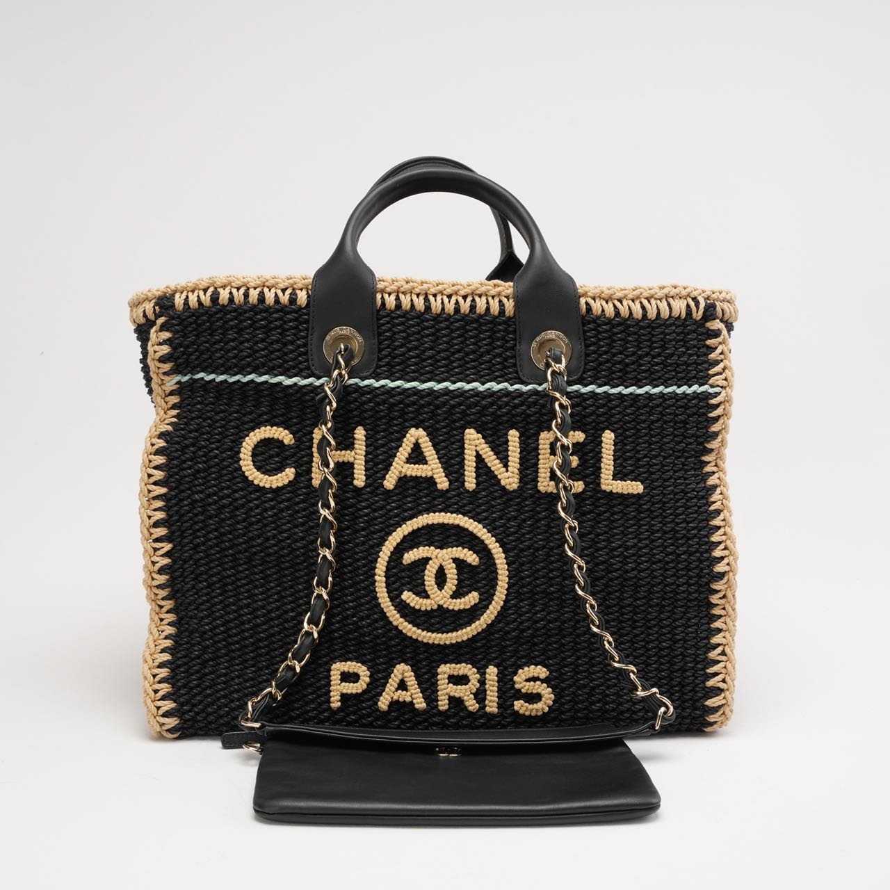 Chanel Black Cotton Crochet Small Deauville 2024