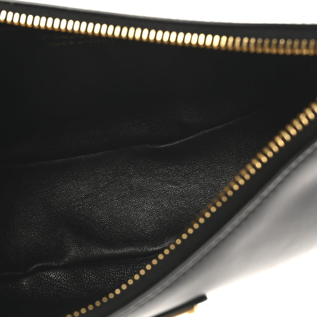 Soft Calfskin Arque Shoulder Bag Black