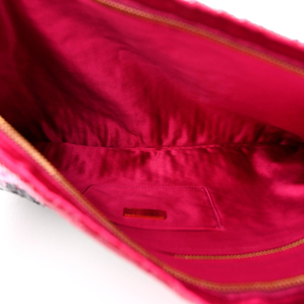 Sequin Ombre Clutch Black Pink Red