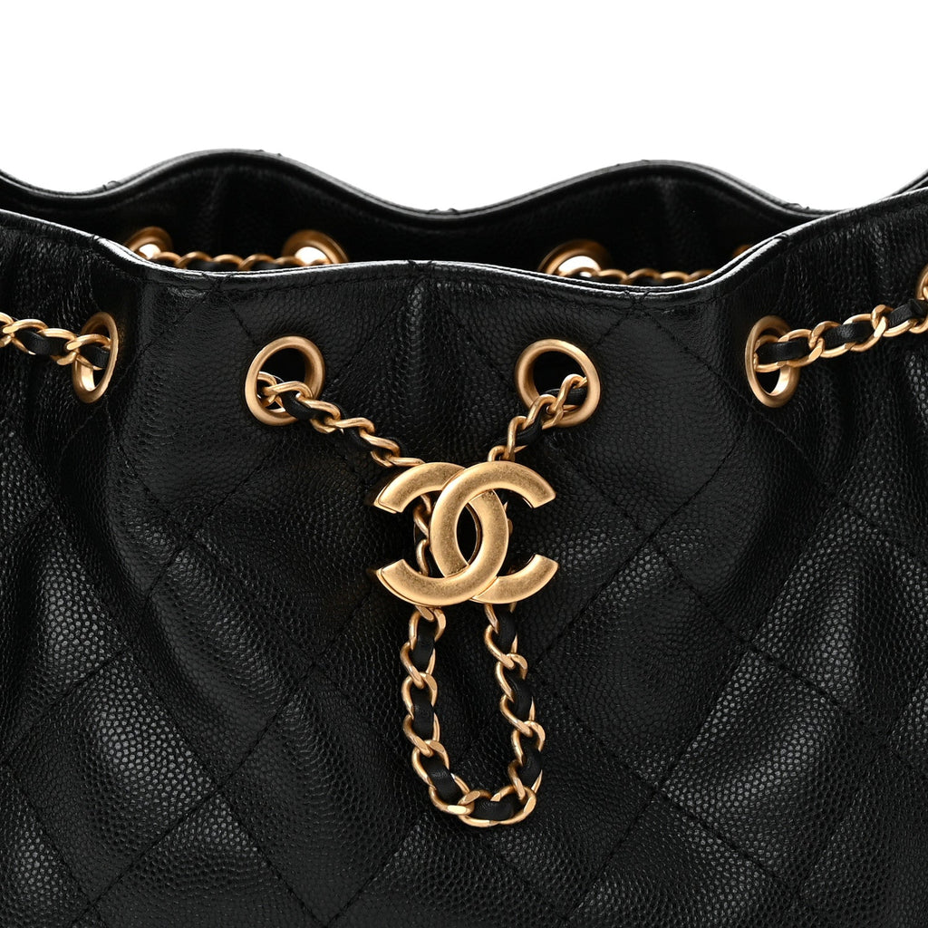 Caviar Quilted Mini Chanel 25 Handbag Black Black