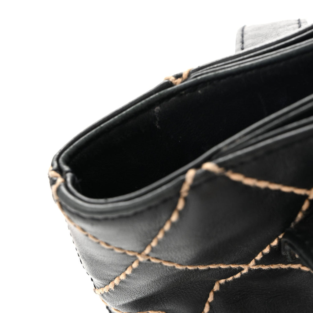 Calfskin Stitch Small Surpique Tote Black