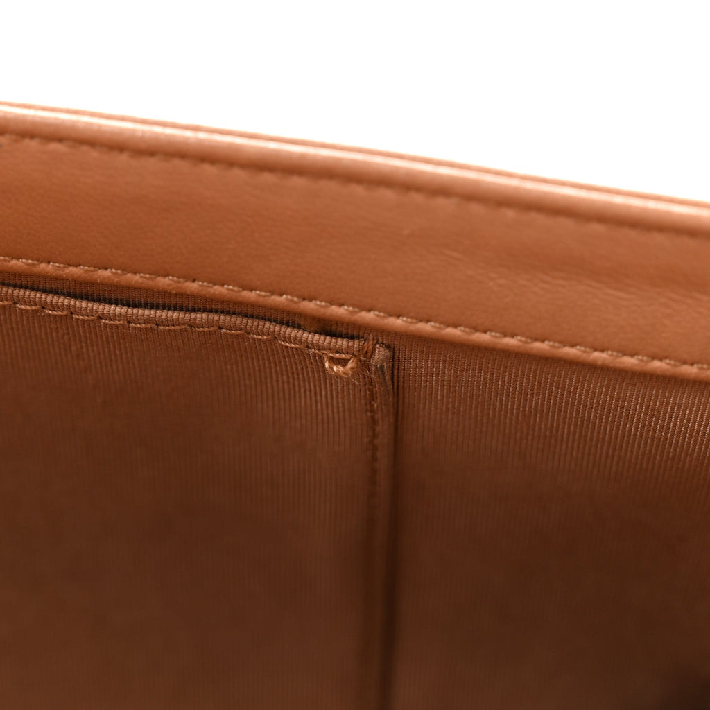 Lambskin Quilted New Medium Boy Flap Dark Beige