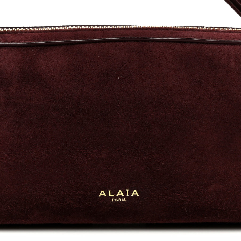 Suede Goatskin Teckel Clutch Rouge Grenat