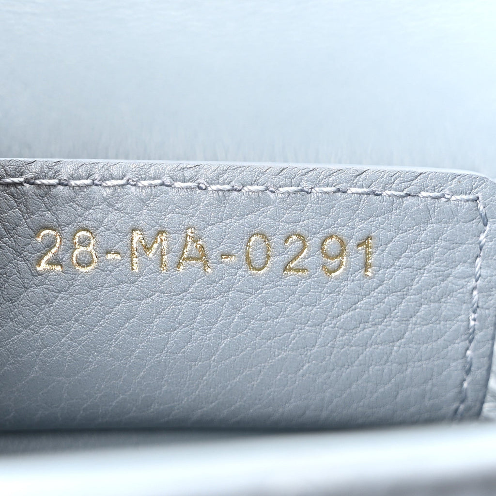 Calfskin Cannage Small Caro Bag Cloud Blue