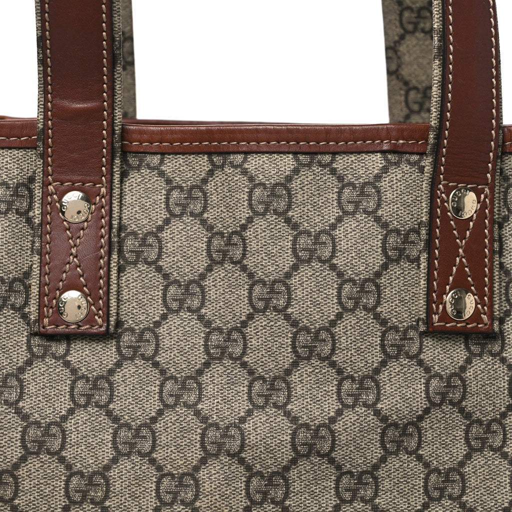 GG Plus Monogram Small Signature Web Loop Vertical Tote Light Brown