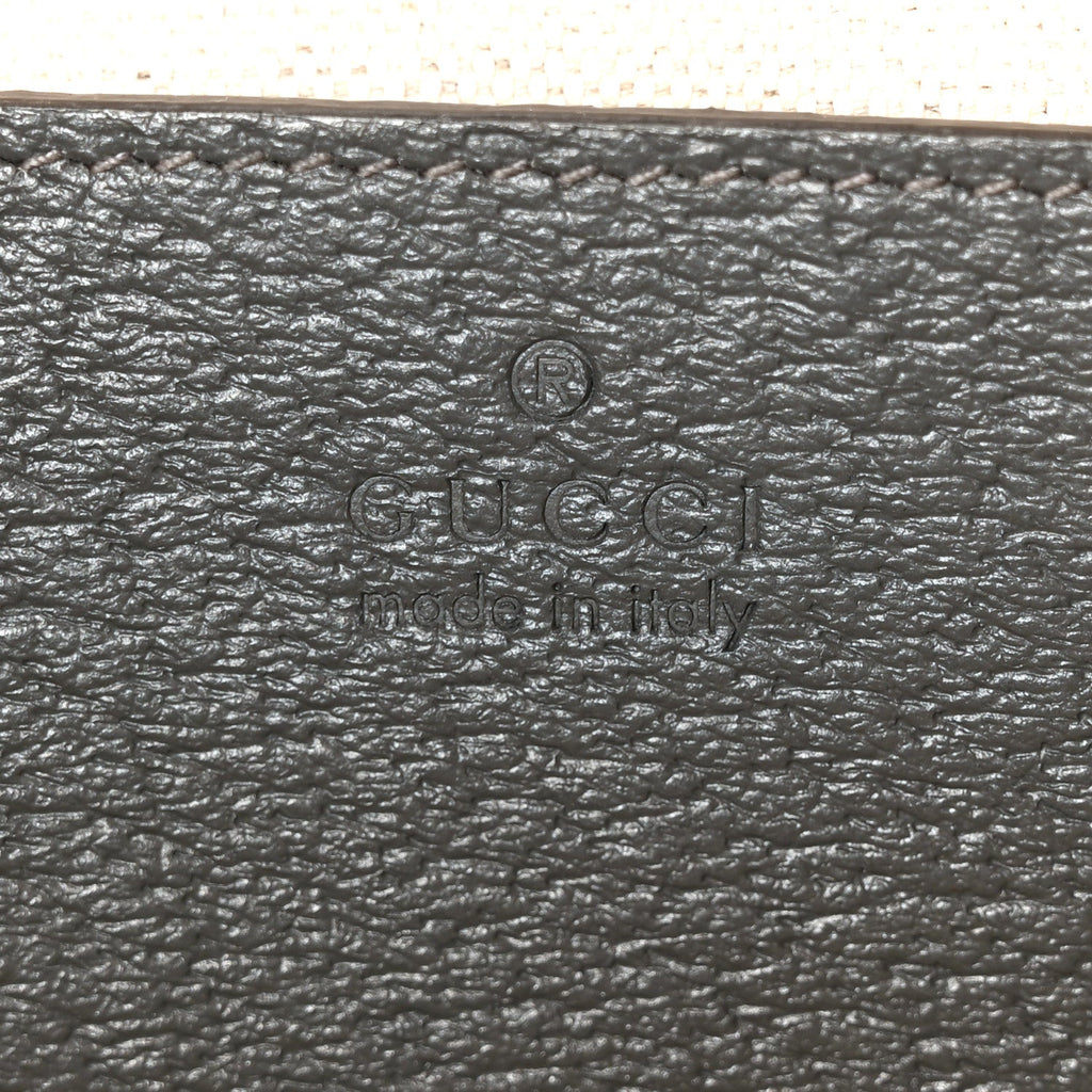 GG Supreme Monogram Textured Dollar Calfskin Small Ophidia Top Handle Shoulder Bag  Grey Black Graphite Grey