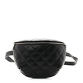 Calfskin Quilted Waist Belt Bag Black