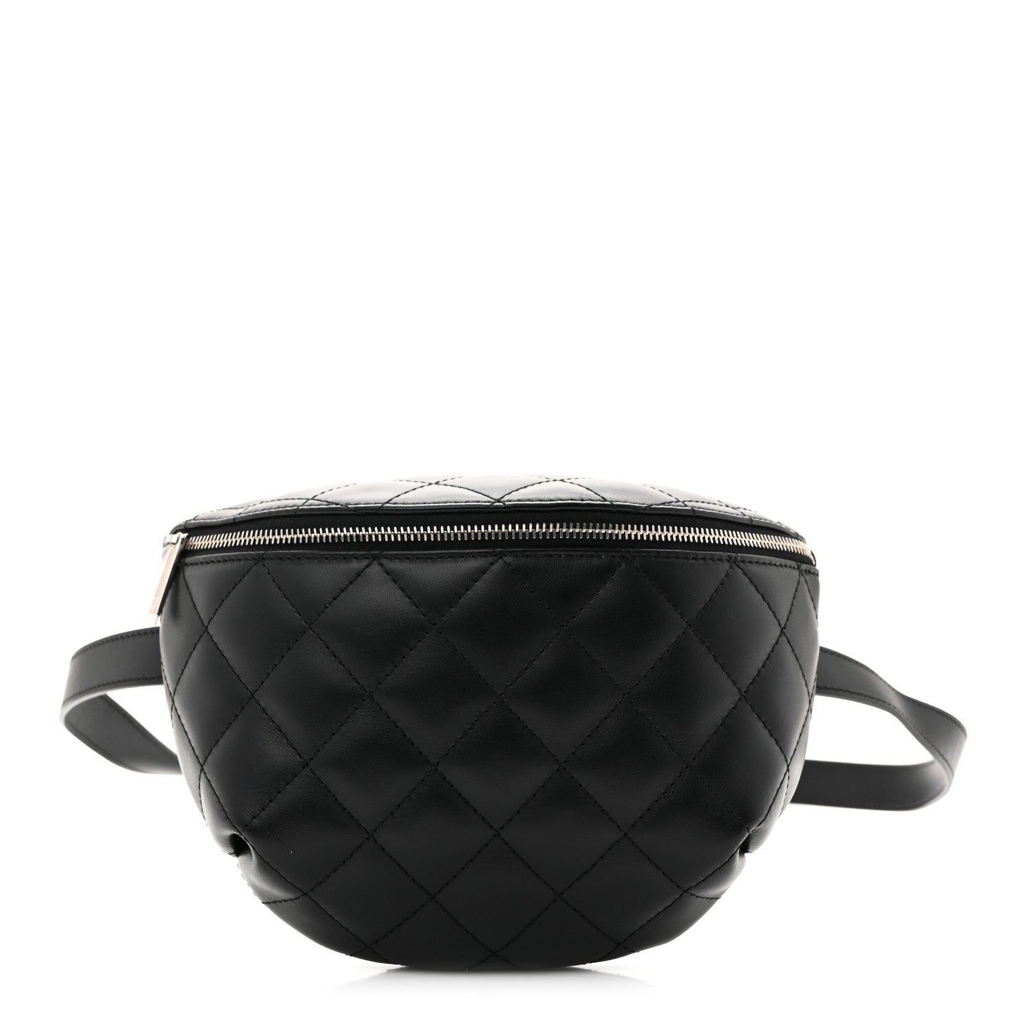 Calfskin Quilted Waist Belt Bag Black