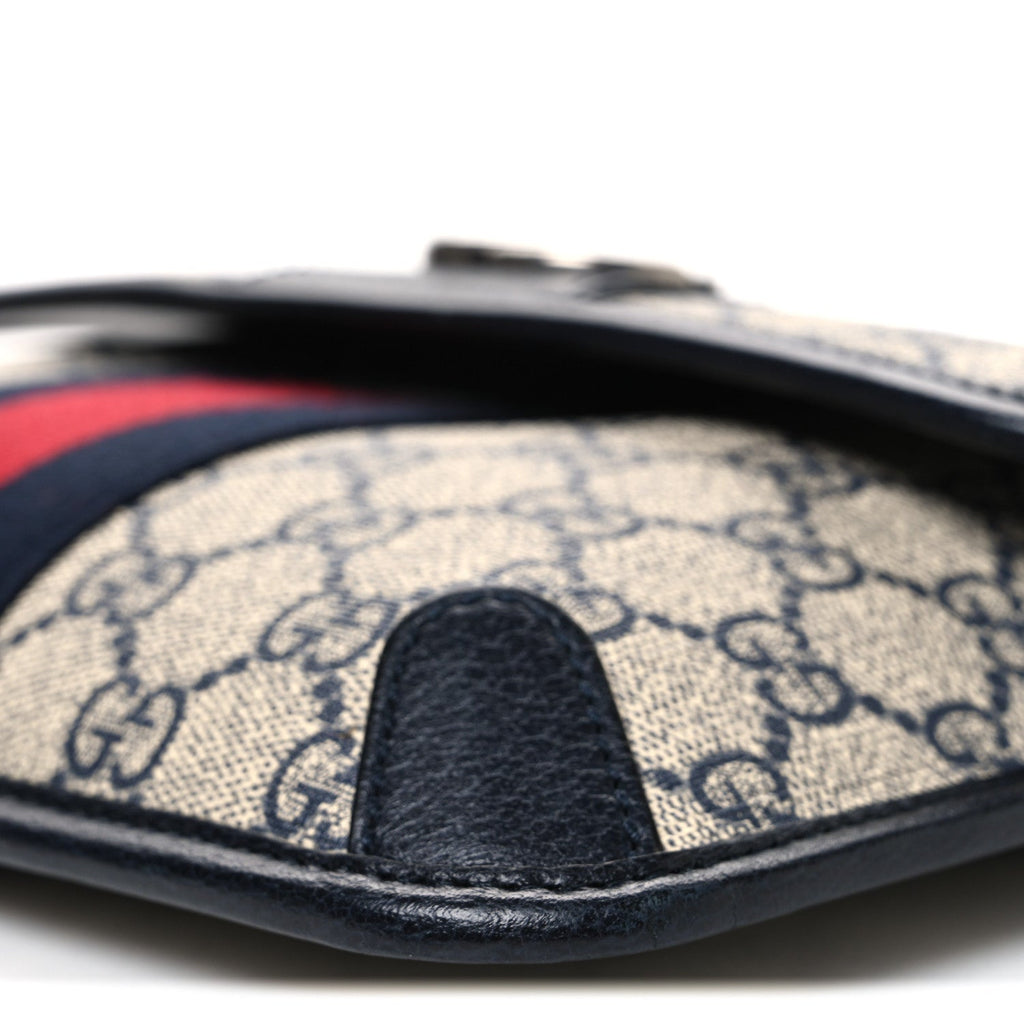 GG Supreme Monogram Web Small Ophidia Belt Bag 95 38 Beige Navy