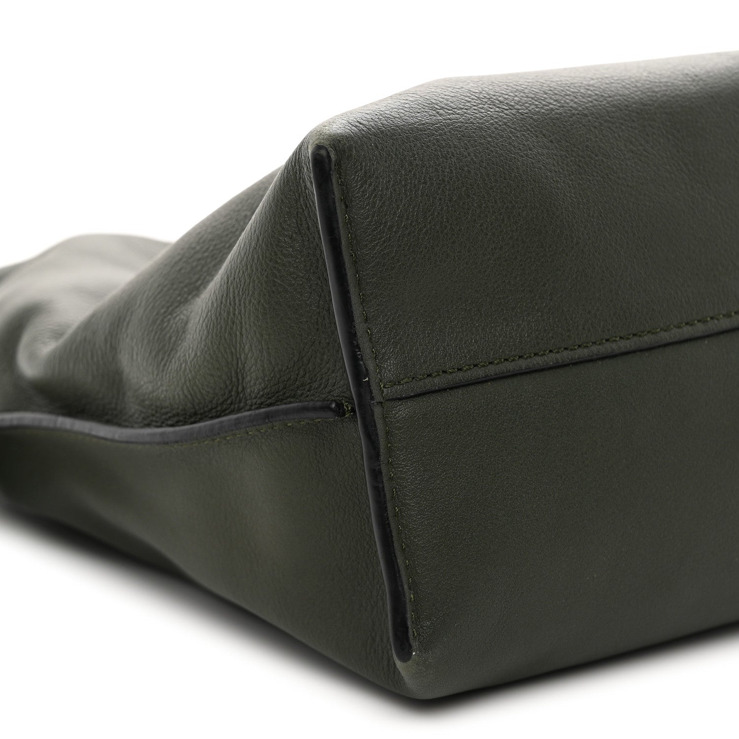Calfskin Flamenco Knot Clutch Vintage Khaki