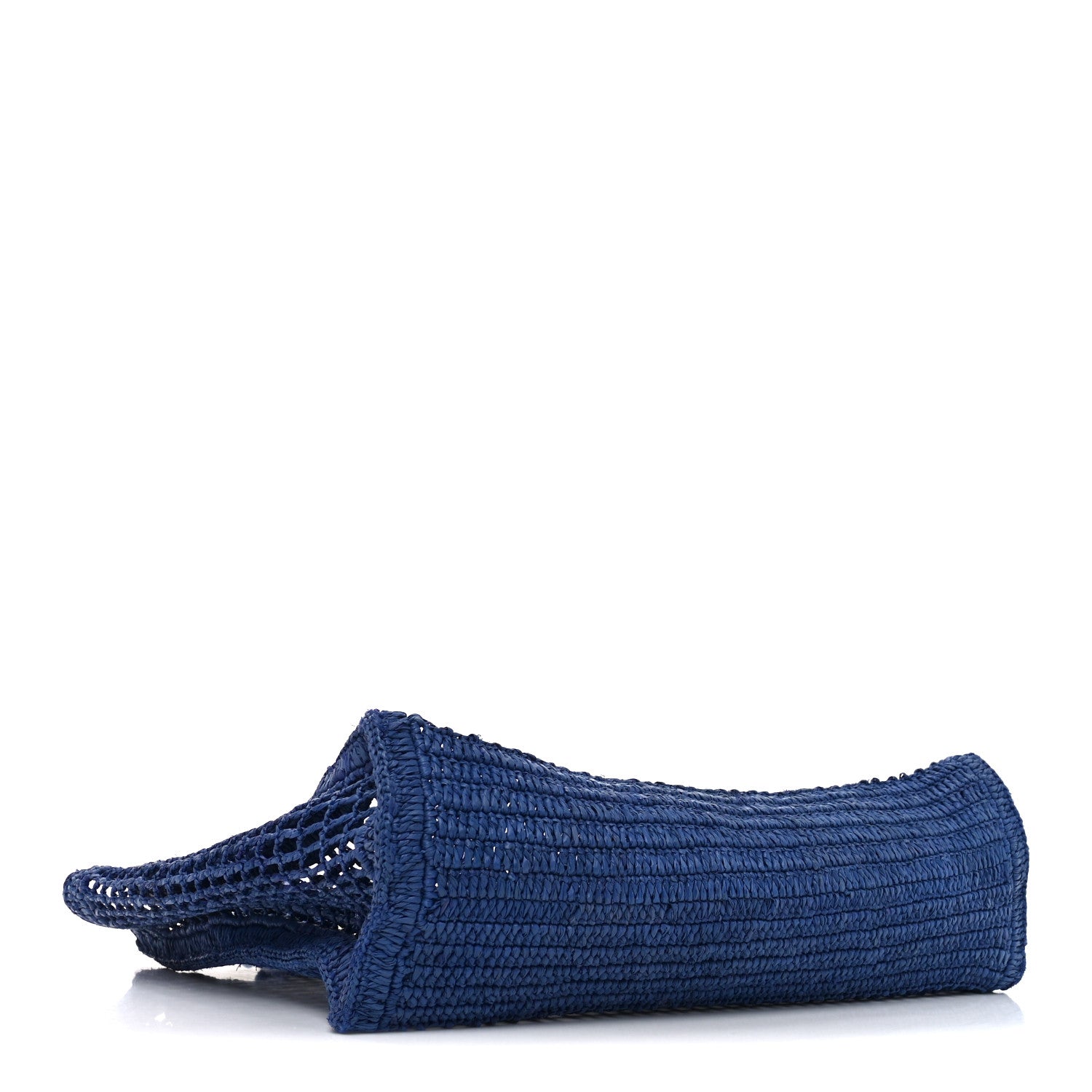 Raffia Summer Banana East West Tote Ashes Blue