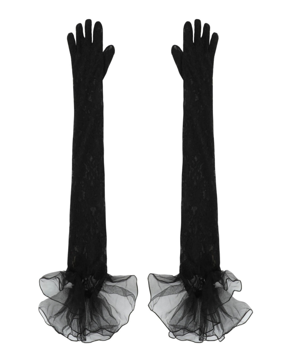 Gucci Womens Lace Glove Sleeves Black
