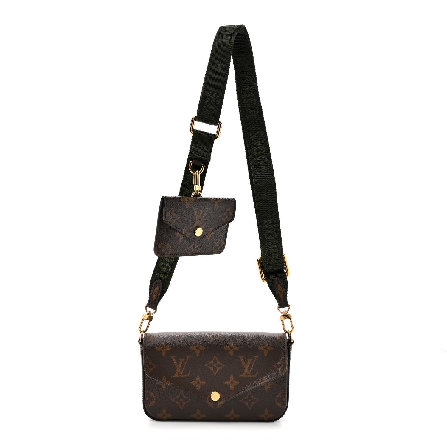 Monogram Felicie Strap & Go Kaki