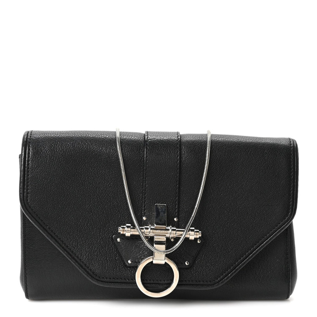 Sugar Goatskin Obsedia Chain Shoulder Bag Black