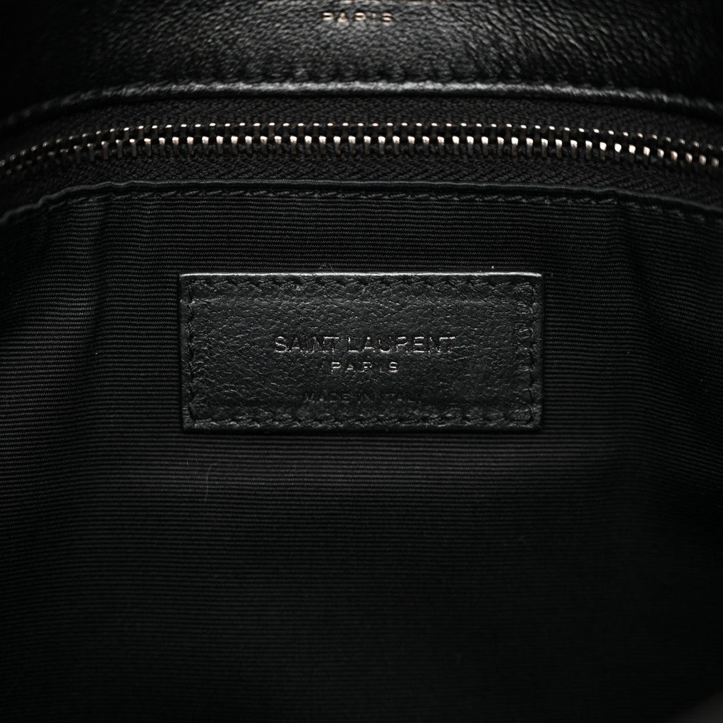 Crinkled Calfskin Monogram Medium Niki Chain Satchel Black
