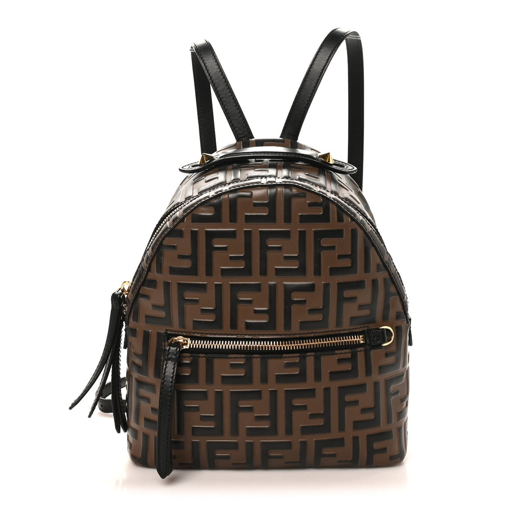 Vitello Bi-Color FF 1974 Embossed Mini Backpack Maya Black