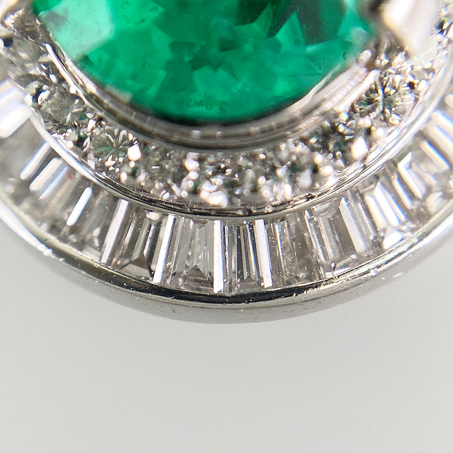 Pendant top Platinum Emerald