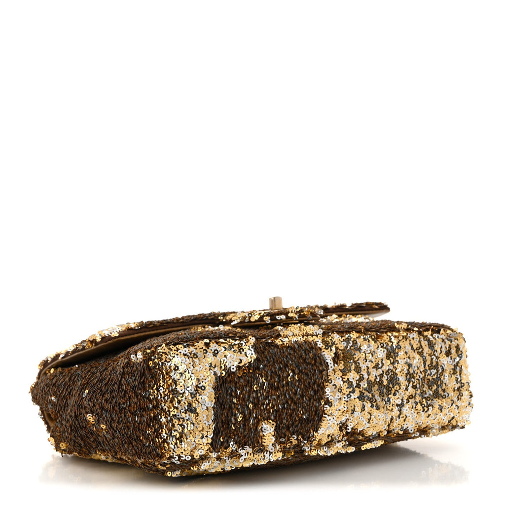 Sequin Medium Single Flap Gold