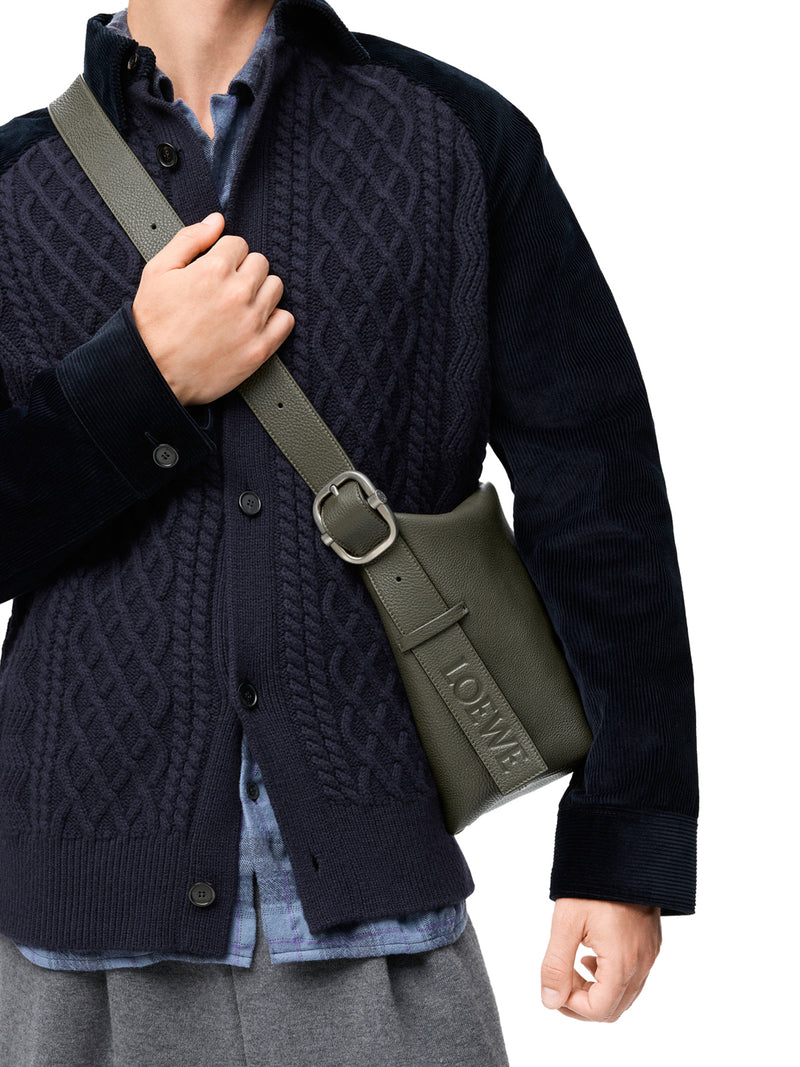 Loewe Men Hobo Loop Bag In Grained Calfskin Leather