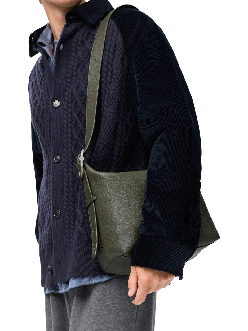 Loewe Men Hobo Loop Bag In Grained Calfskin Leather