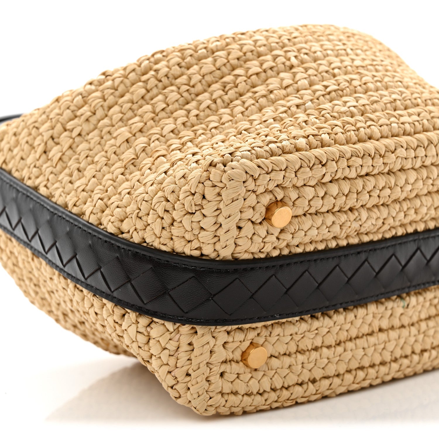 Raffia Woven Nappa Intrecciato Mini Wallace Natural Fondant