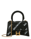 Balenciaga Womens Hourglass Xs Top Handle Bag With Allover Logo Strass