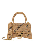 Balenciaga Womens Hourglass Xs Top Handle Bag With Allover Logo Strass