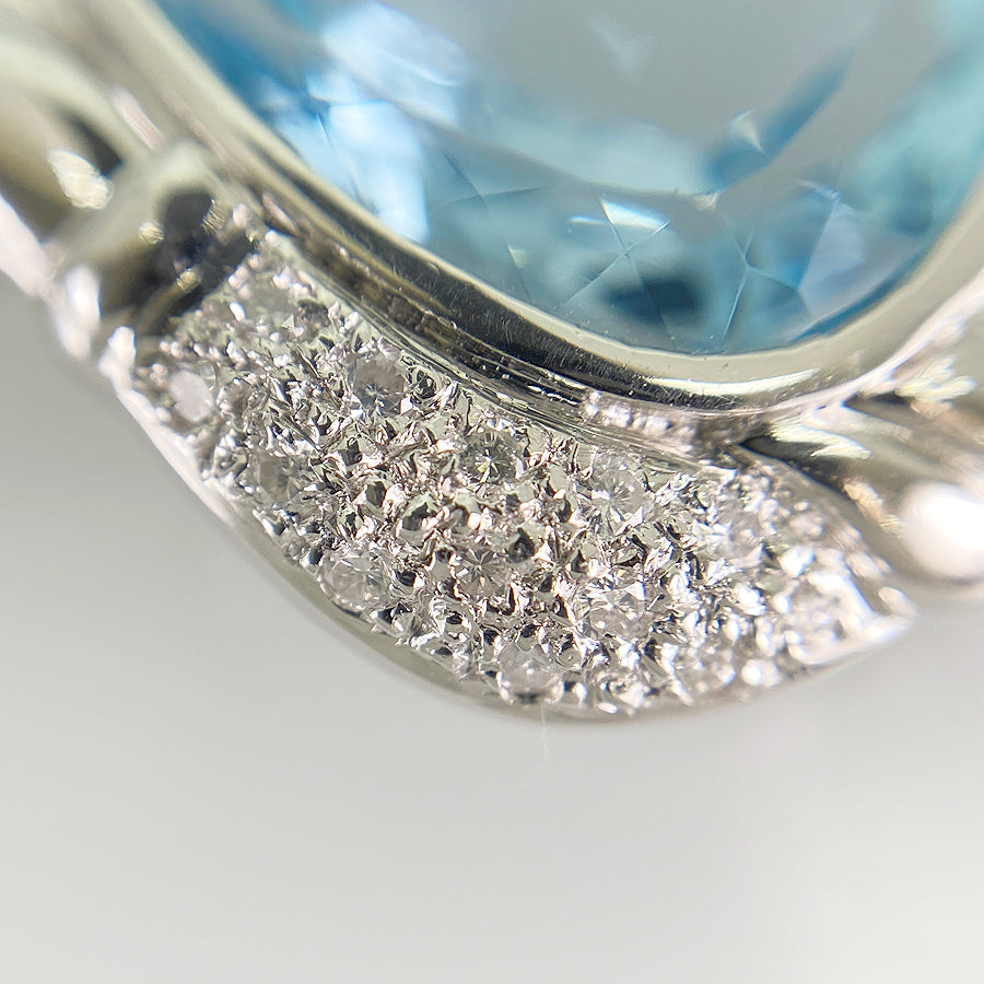Necklace Platinum Platinum Aquamarine