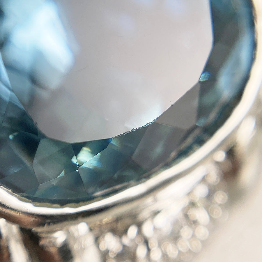 Necklace Platinum Platinum Aquamarine
