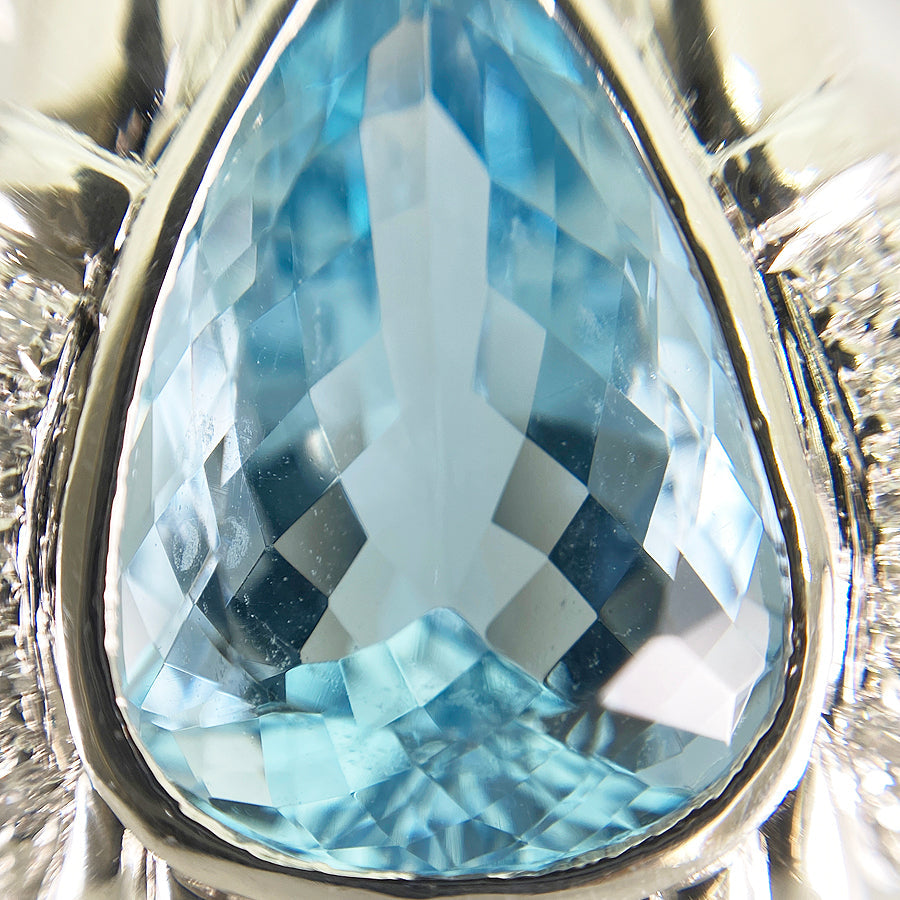 Necklace Platinum Platinum Aquamarine
