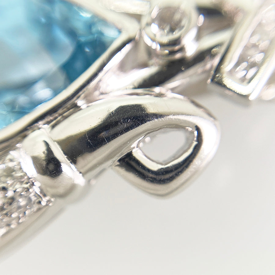 Necklace Platinum Platinum Aquamarine
