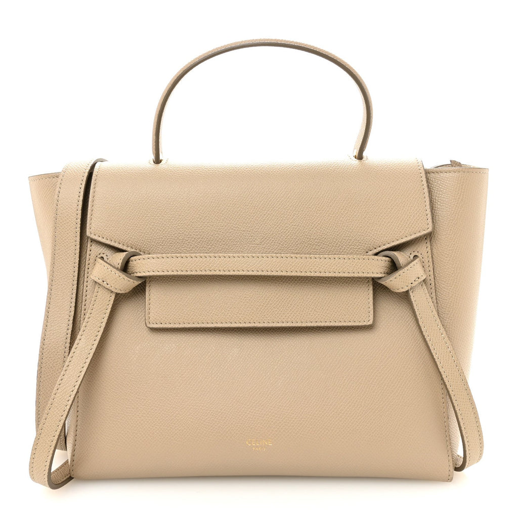 Grained Calfskin Micro Belt Bag Light Taupe