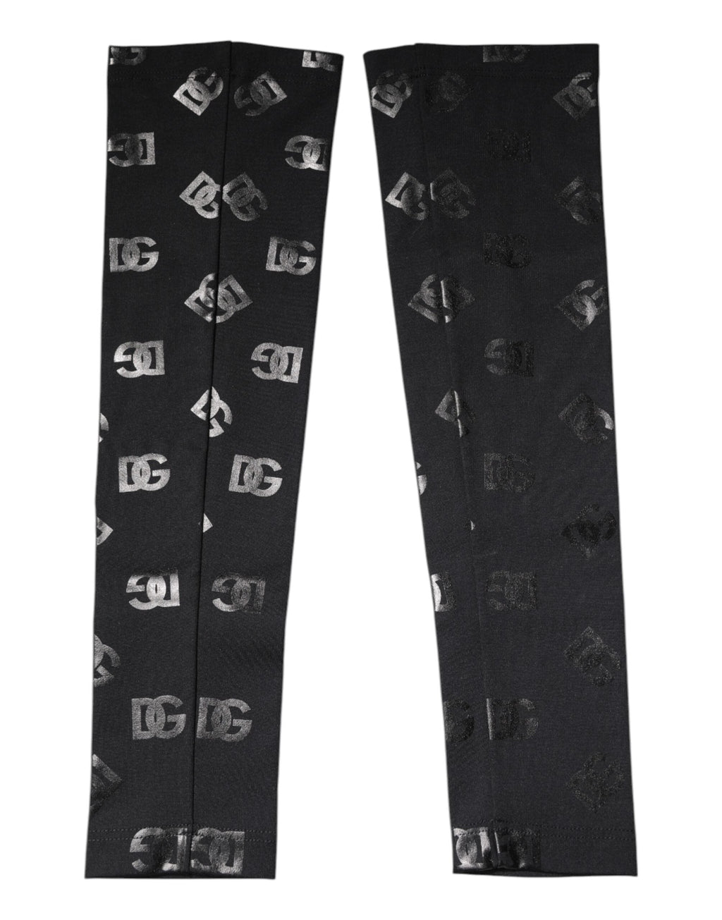 Dolce & Gabbana Black DG Logo Monogram Wool Stretch Arm Women's Sleeves